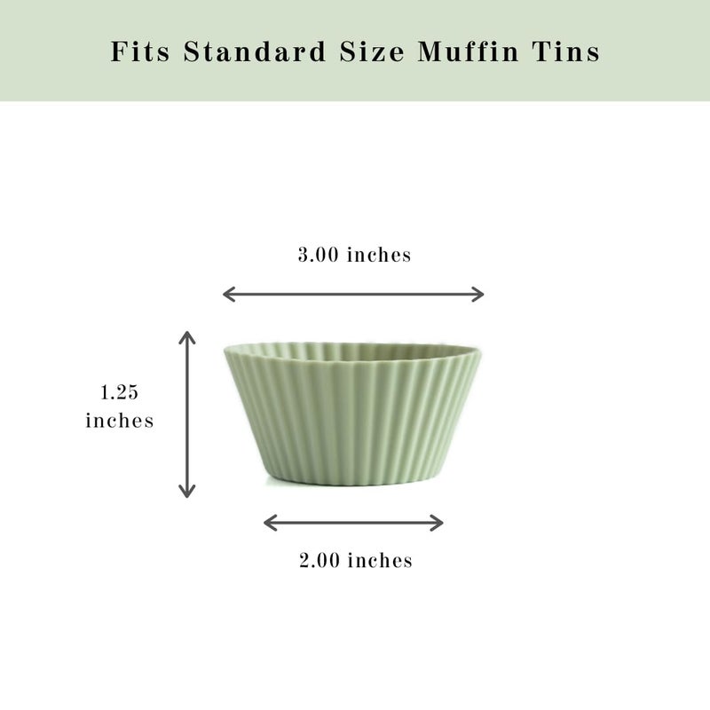 The Silicone Kitchen Reusable Silicone Baking Cup Silicone Muffin Liners for Cupcakes, BPA Free, Regular, 24 Pack, White Blue Green - Image 3